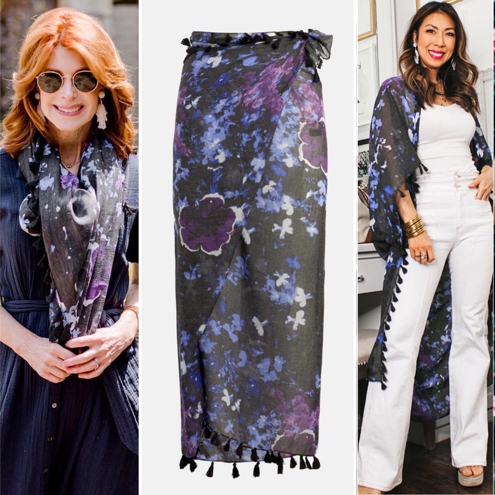 🆕 Dream Floral Sarong Cover Up PETER SOM Blue